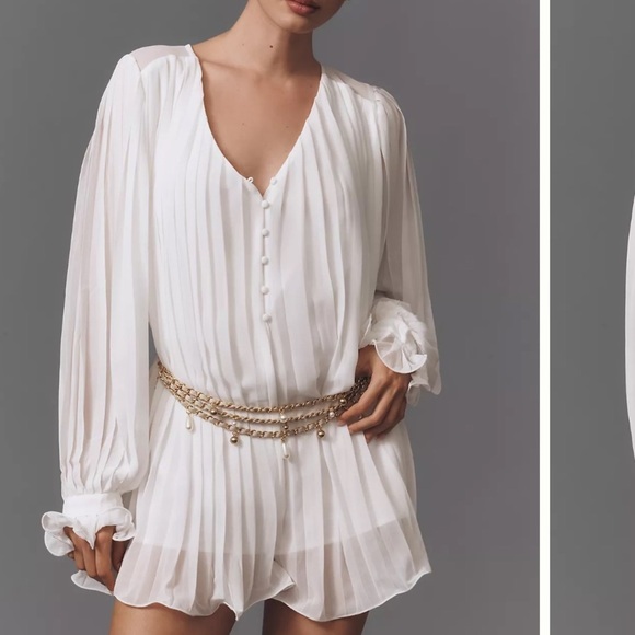 Anthropologie Endless Rose V-Neck Chiffon
Romper Sz L - Picture 10 of 10